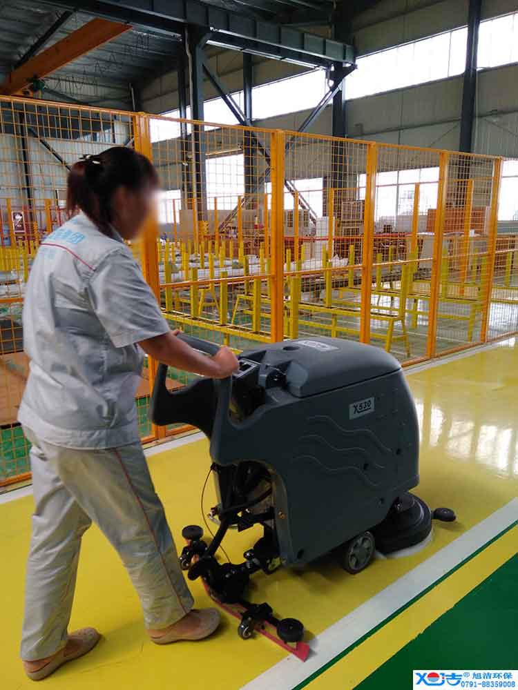 旭潔手推式多功能全自動洗地機，工業廠房物流洗地機